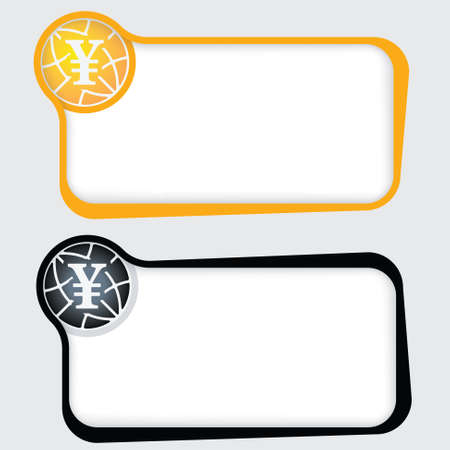 Set of two vector text frames and yenのイラスト素材