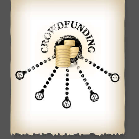 Paper with theme of crowd fundingのイラスト素材