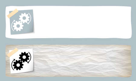Two banners and the cogwheelsのイラスト素材