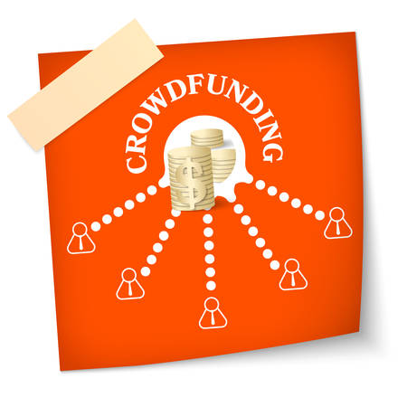 Slip of paper with theme of crowd fundingのイラスト素材