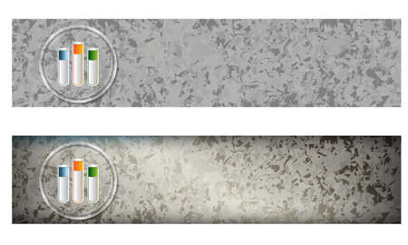 Set of two banners with marble pattern and test tubesのイラスト素材