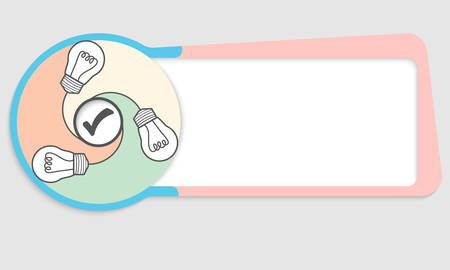 Vector abstract box for your text with check box and bulb iconのイラスト素材