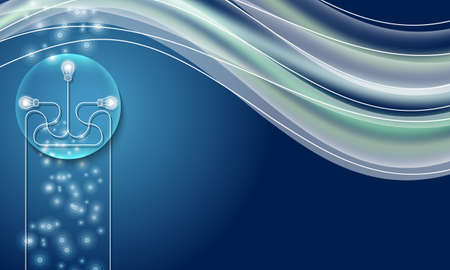 Vector abstract background and bulb iconのイラスト素材