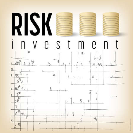 Vector golden coin and risk investment iconのイラスト素材