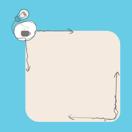 Vector box for your text and cup of coffeeのイラスト素材