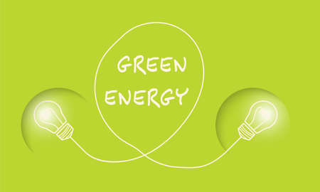 Two bulbs and the words green energyのイラスト素材