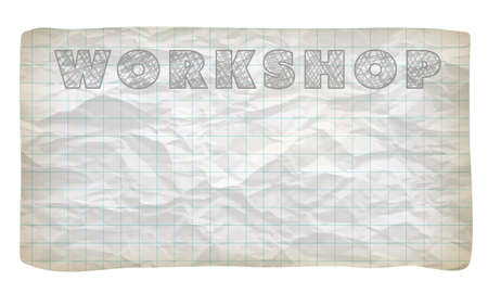 Vector graph paper and hand written words workshopのイラスト素材
