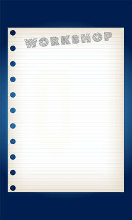 Vector lined paper and hand written words workshopのイラスト素材