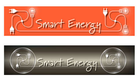 Set of two banners and the words smart energyのイラスト素材