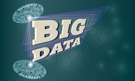 Futuristic colored abstract circles and the words big data
