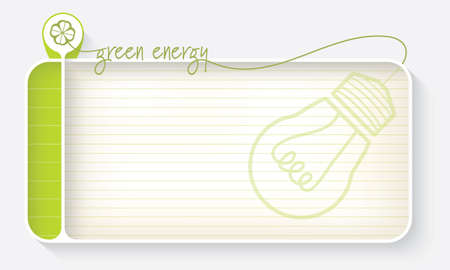 White text box for your text with lined paper and theme of green energyのイラスト素材