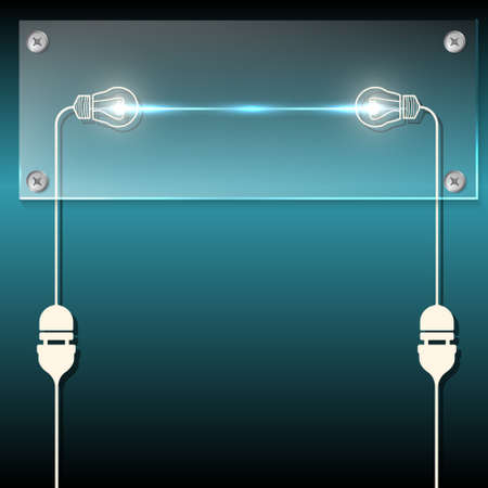 Background with glass panel and bulb symbolのイラスト素材