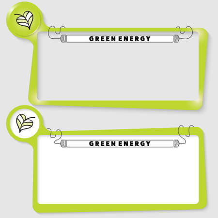 Set of two text boxes for your text and the words green energyのイラスト素材