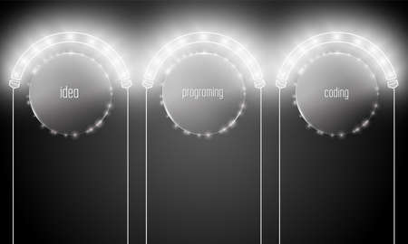 Abstract background with the words idea, coding, programing; and lightingのイラスト素材