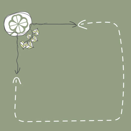 Vector box for your text and cloverleafのイラスト素材