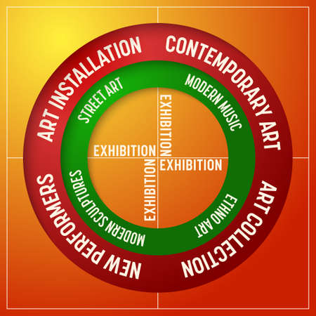 Vector info graphic with theme of art exhibitionのイラスト素材