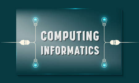 Glass panel with the words computing, informaticsのイラスト素材