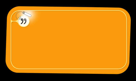 Vector orange frame and quotation mark with lightingのイラスト素材