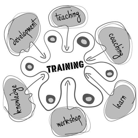 Vector hand written info graphic with theme of trainingのイラスト素材