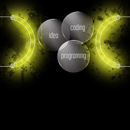 Abstract background with the words idea; programing; codingのイラスト素材