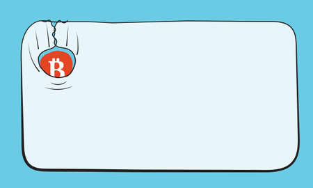 A text box for fill your text and bit coin symbolのイラスト素材
