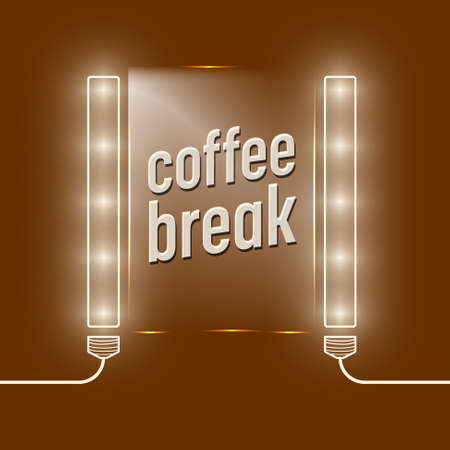 Lights with glass panel and the words coffee breakのイラスト素材