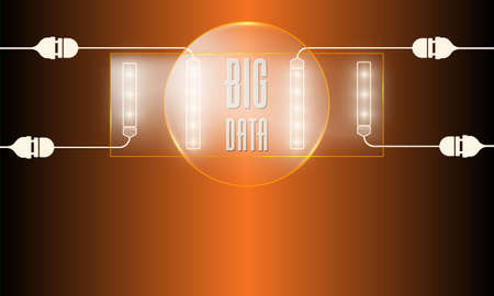 Vector blue glass transparency objects and lights and the words big dataのイラスト素材