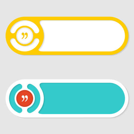 Set of two vector abstract buttons and quotation markのイラスト素材