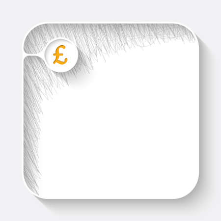 A white text box with hand written shadow and pound sterling symbolのイラスト素材