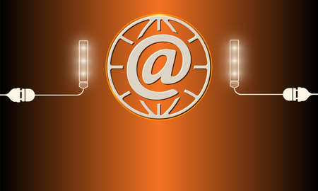 Vector blue glass transparency objects and lights and email iconのイラスト素材