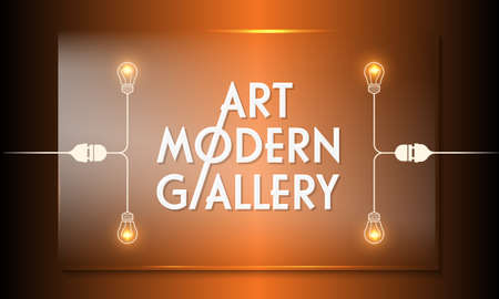 Glass panel with the words art modern galleryのイラスト素材