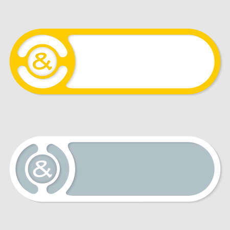 Set of two vector abstract buttons and ampersand markのイラスト素材