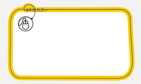 Hand written text frame for fill your text and mouse iconのイラスト素材