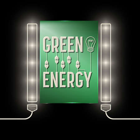 Lights with glass panel and the words green energyのイラスト素材