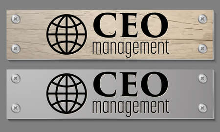Abstract background with wooden pattern and glass panel with the word ceo managementのイラスト素材