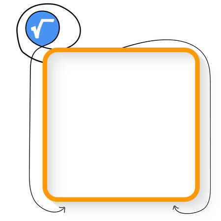 A yellow text box and square root symbolのイラスト素材
