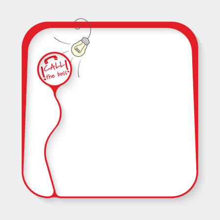 Red box for fill your text and phone icon with the words call the bossのイラスト素材