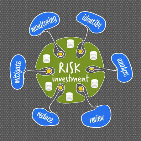 Vector hand written info graphic with theme of risk investmentのイラスト素材