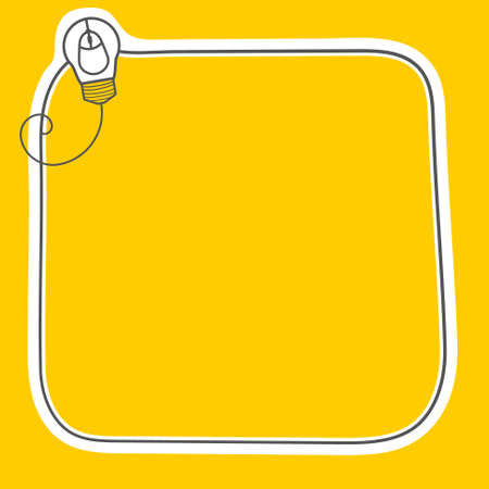 Hand written text box for your text and mouse symbolのイラスト素材