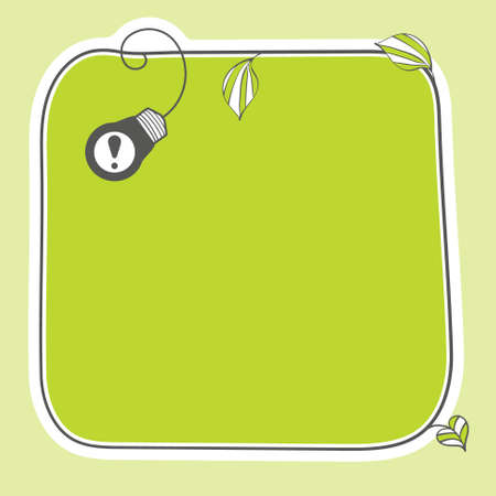 Hand written green text box for fill your text and exclamation markのイラスト素材