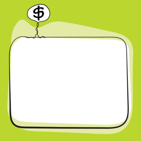 A text box for fill your text and dollar symbolのイラスト素材
