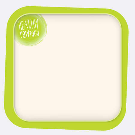 Vector green text box and the words healthy raw foodのイラスト素材