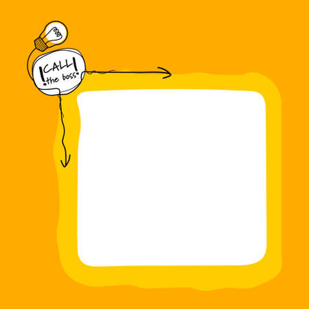 Vector box for your text with bulb and the words call the bossのイラスト素材