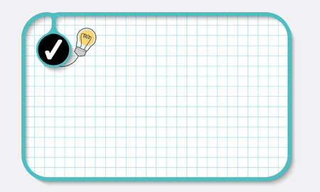 Text box for fill your text with graph paper and check boxのイラスト素材