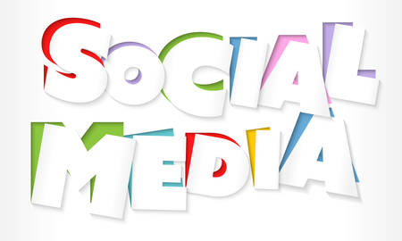 Abstract colored inscription with the words social mediaのイラスト素材
