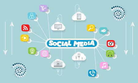 Theme of social media and icons.のイラスト素材
