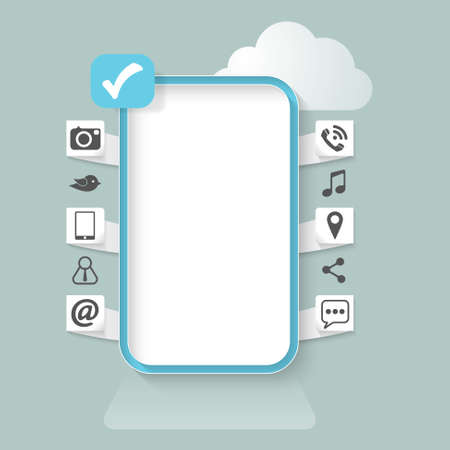 Vector frame for your text with icons and check boxのイラスト素材