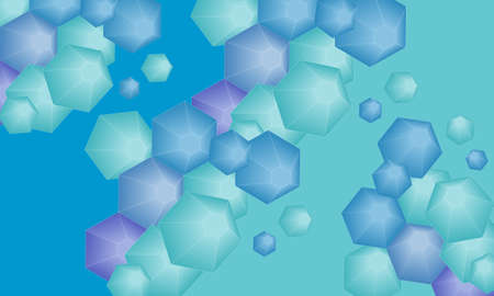Blue and green abstract geometric background with hexagonsのイラスト素材