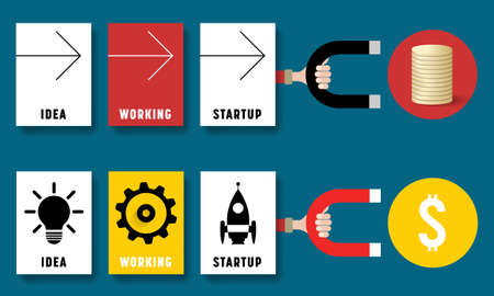 Vector concept illustration for printed materials, website, promotional materials with theme of startupのイラスト素材