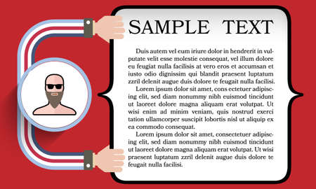 Vector text box for fill your text with flat design portraitのイラスト素材